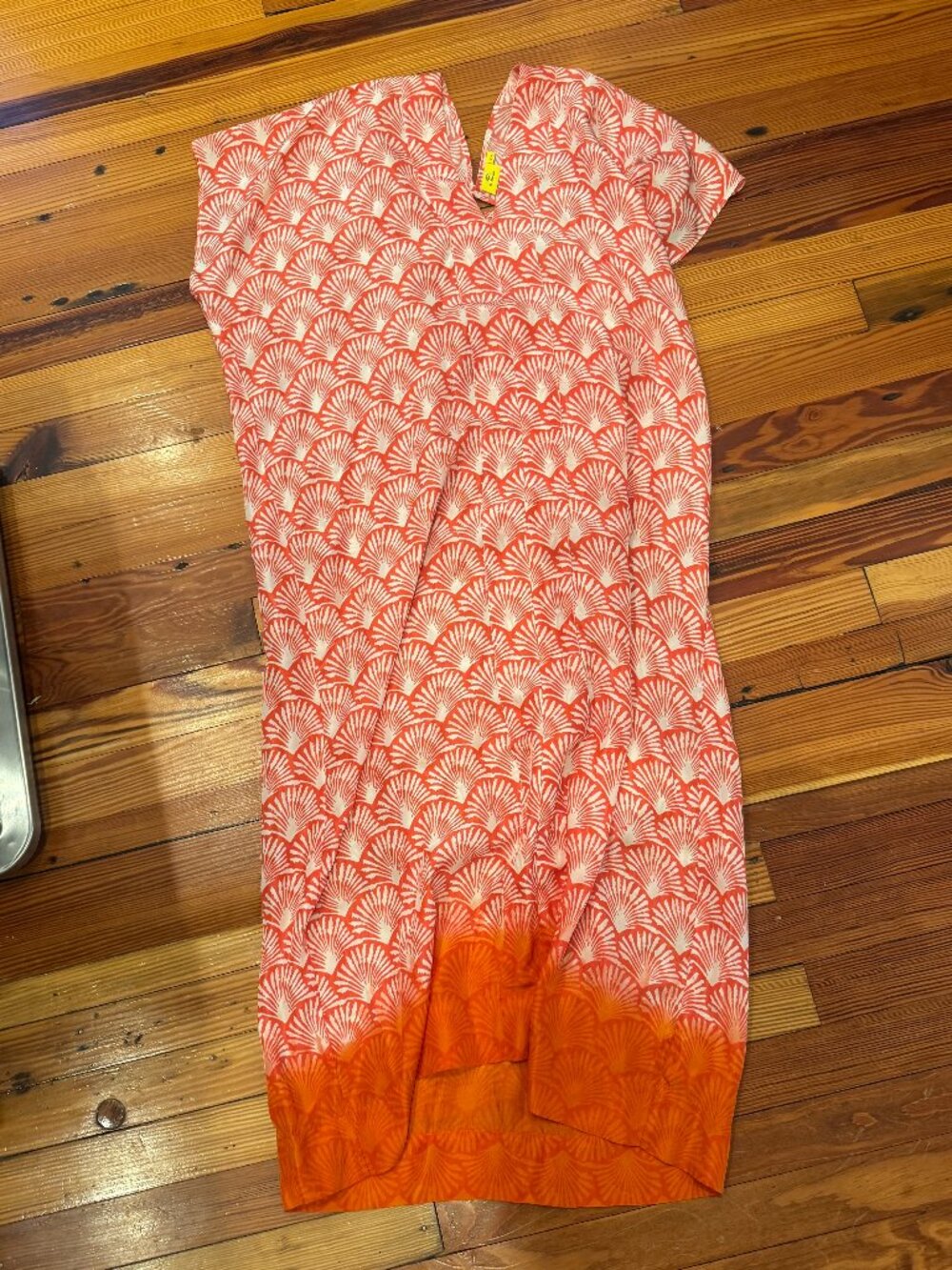 Roller Rabbit Orange Fan Palm Scallop Coverup Tunic